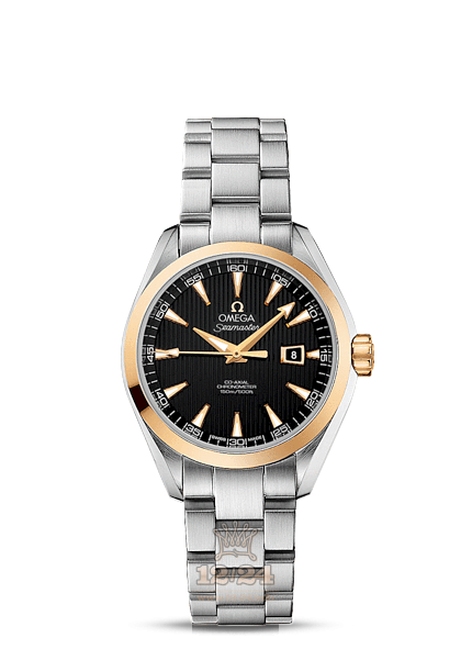 Omega Aqua Terra 150 M Watch 231.20.34.20.01.004 34 mm Steel / Yellow gold Case Black Dial