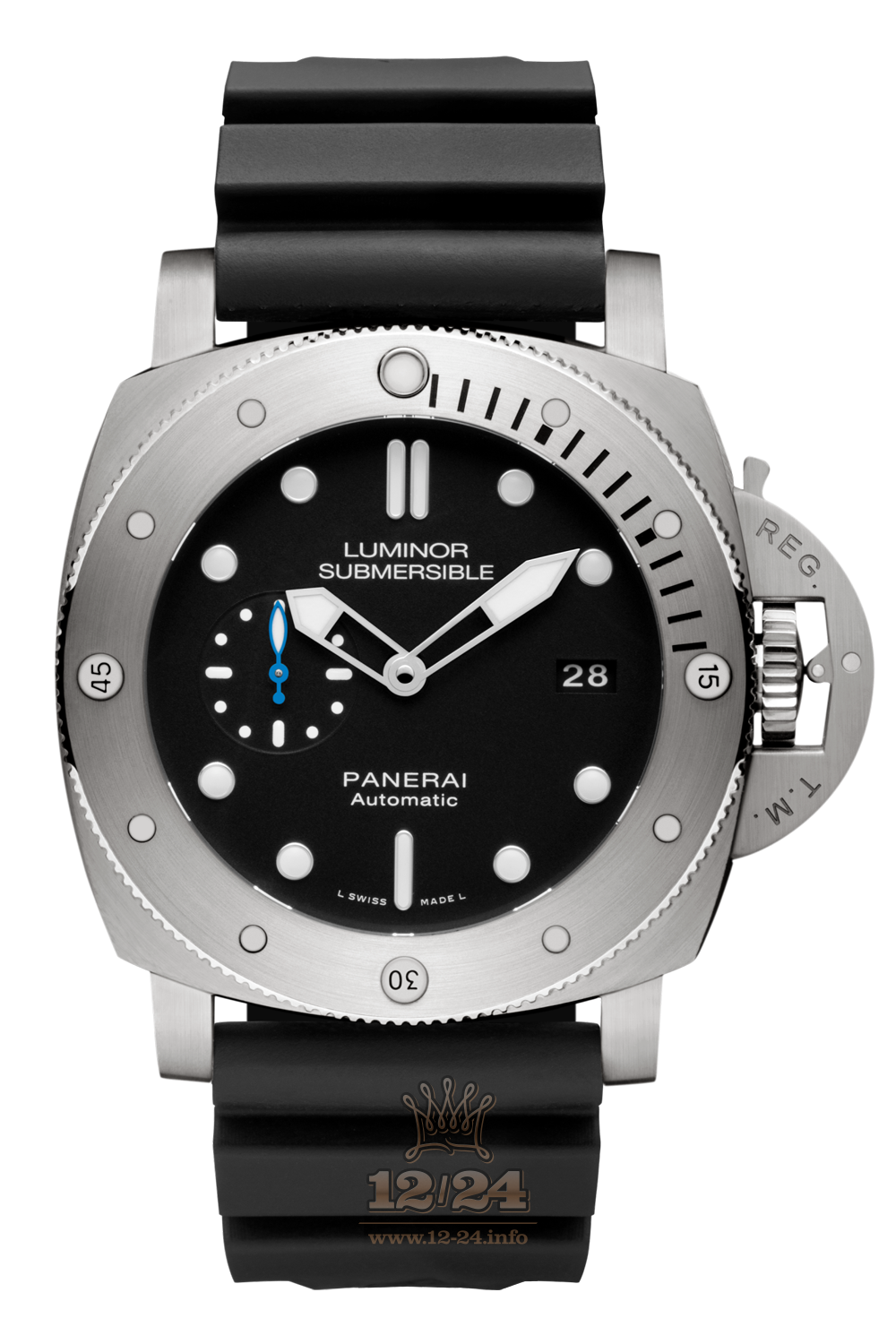 Panerai Luminor 1950 Watch PAM01305 47 mm Titanium Case Black Dial