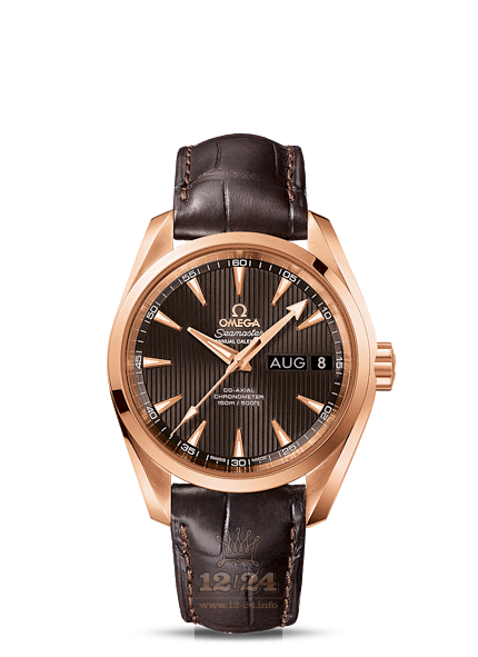 Omega Aqua Terra 150 M Watch 231.53.39.22.06.001 38 mm Pink gold Case Gray Brown (chocolate) Dial