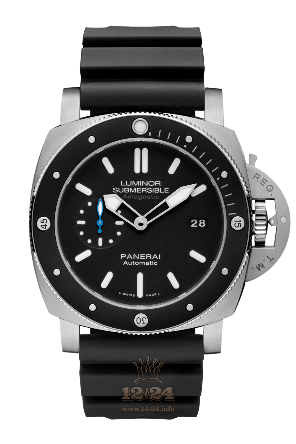 Panerai Luminor 1950 Watch PAM01389 47 mm Titanium Ceramics Case Black Dial