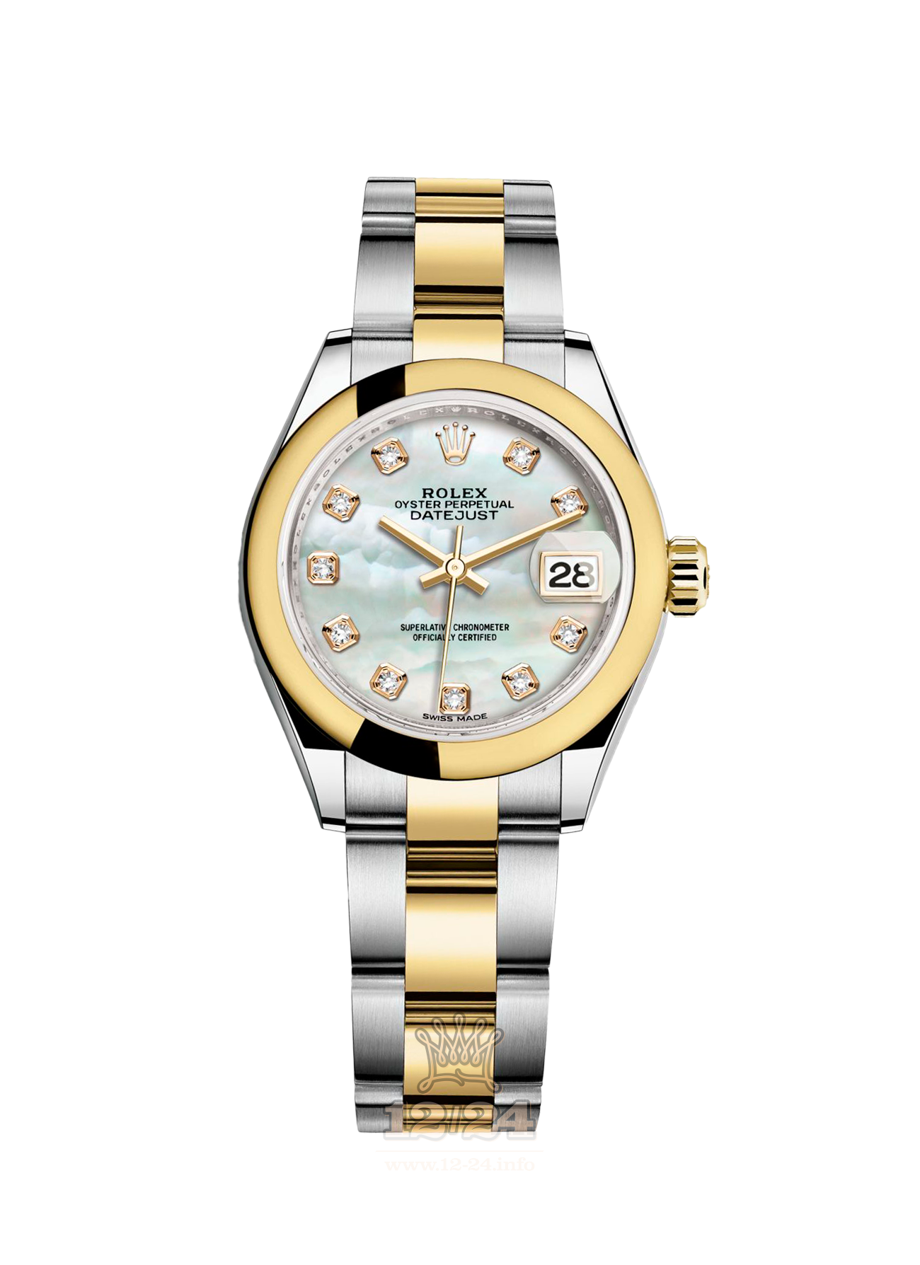 Rolex Datejust Watch 279163-0014 28 mm Steel / Yellow gold Case White Dial