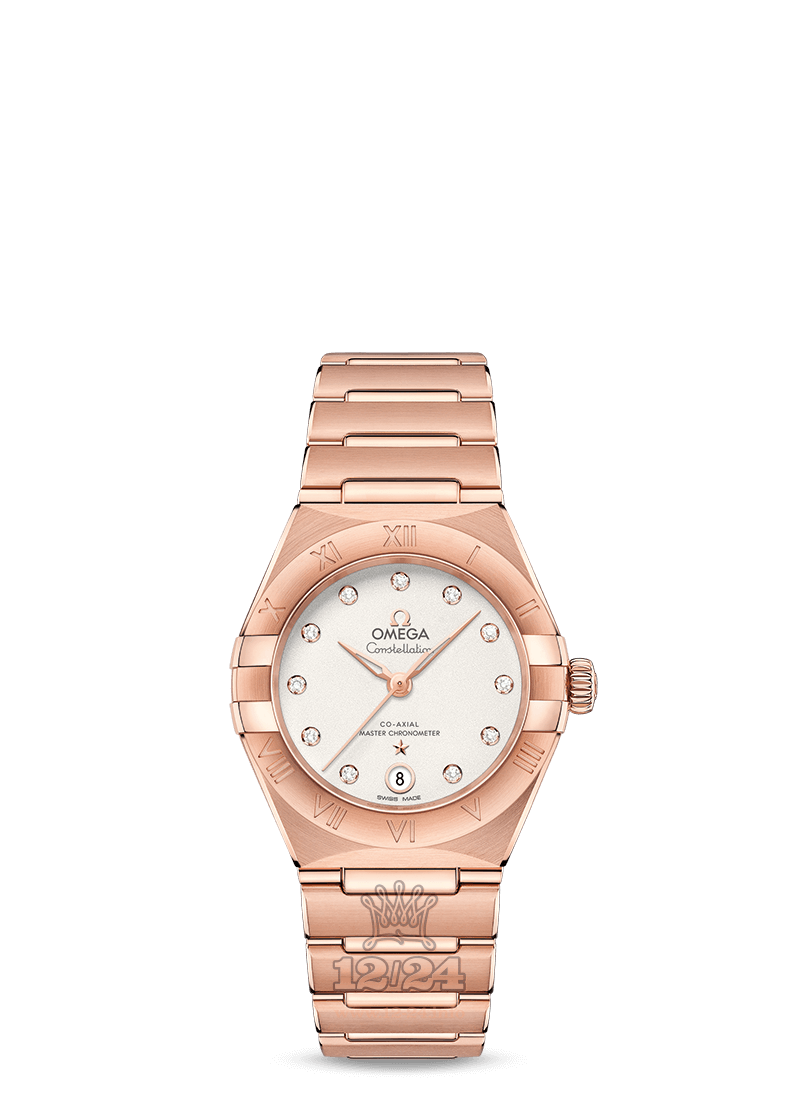 Omega Constellation Watch 131.50.29.20.52.001 29 mm Pink gold Case Silver Dial