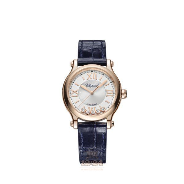 Chopard Happy Sport Watch 275378-5001 33 mm Pink gold Case Silver Dial