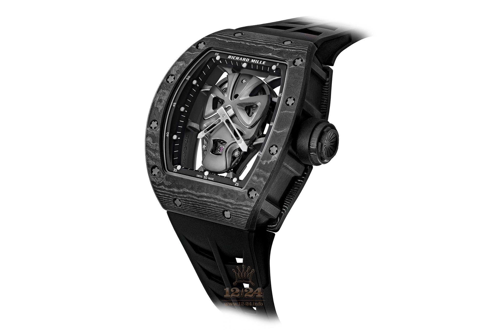 Richard Mille Men's Collection Watch RM 52-06 Tourbillon Mask 50 mm Titanium PVD coating Case