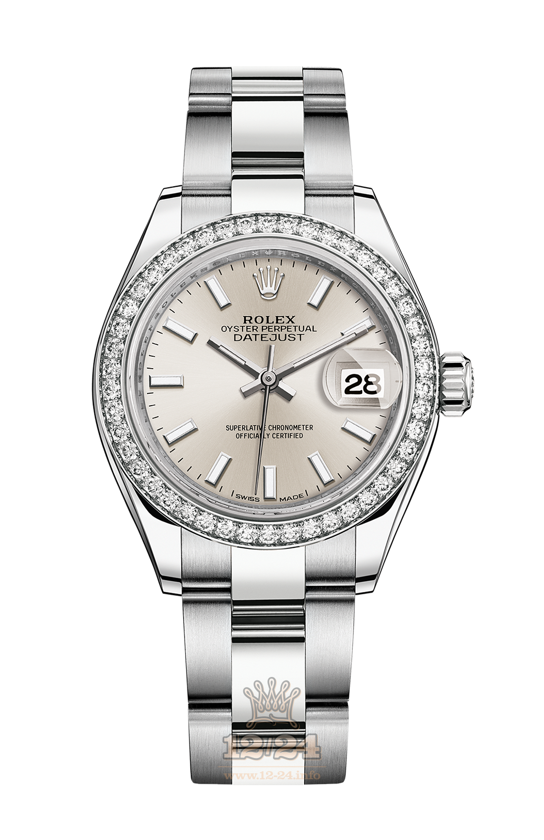 Rolex Datejust Watch 279384rbr-0008 28 mm Steel / White gold Case Silver Dial