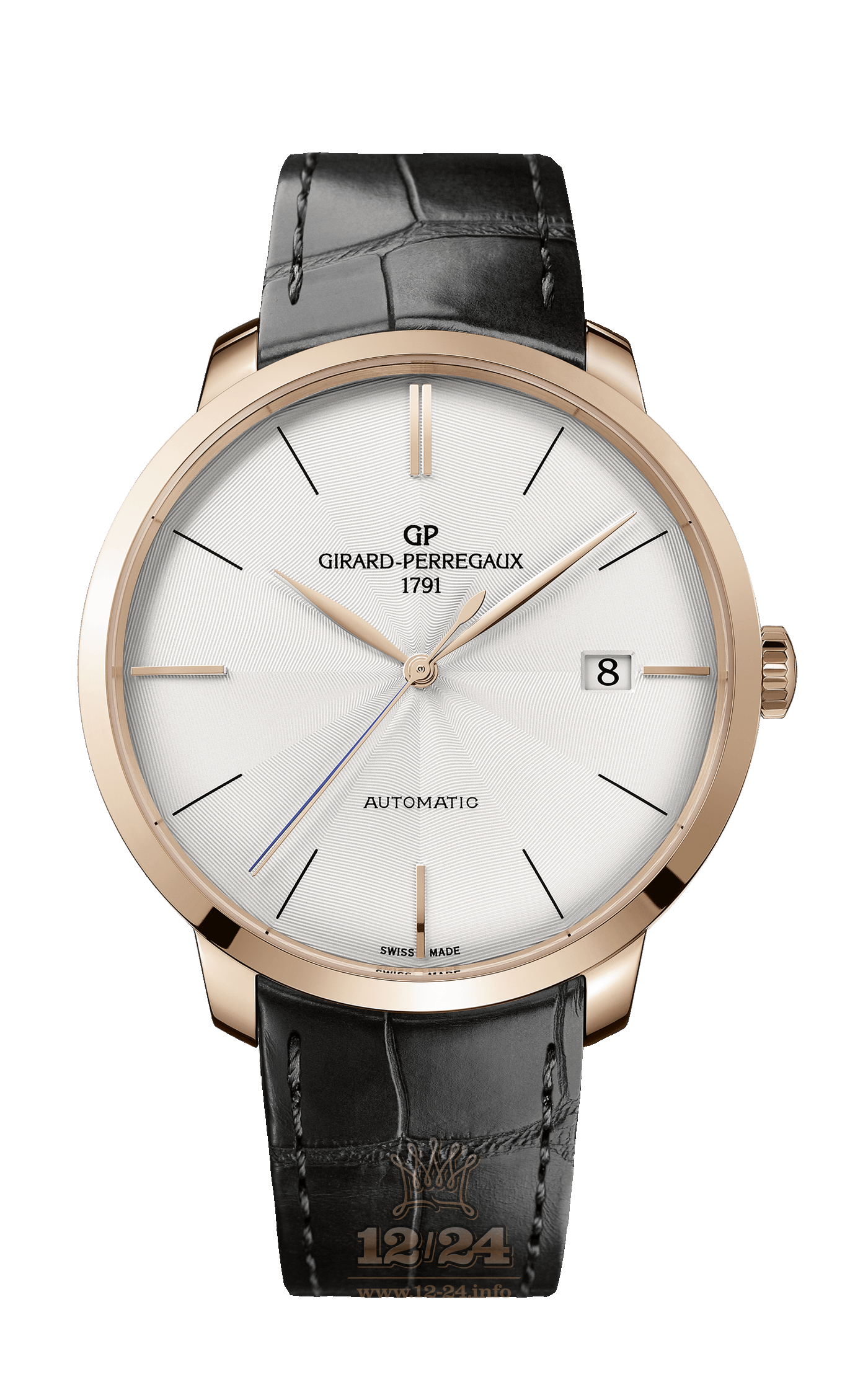 Girard Perregaux 1966 Watch 49551-52-131-BB60 44 mm Pink gold Case Silver Dial