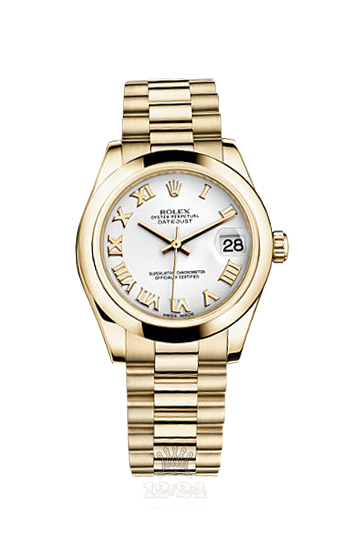 Rolex Datejust Watch 178248-0066 31 mm Yellow gold Case White Dial