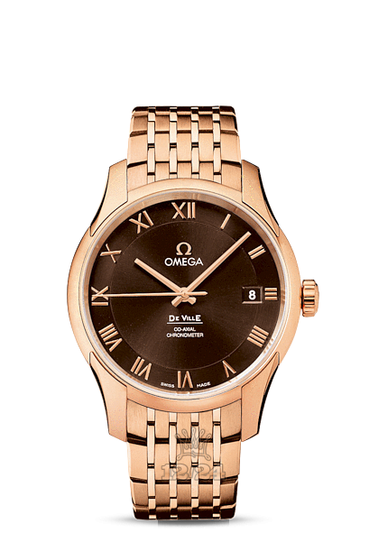 Omega De Ville Watch 431.50.41.21.13.001 41 mm Pink gold Case Brown (chocolate) Dial