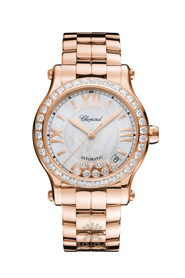 Chopard Happy Diamonds Watch 274808-5007 36 mm Pink gold Case White Dial