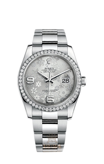 Rolex Datejust Watch 116244-0005 36 mm Steel / White gold Case Silver Dial