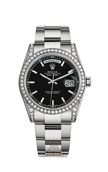 Rolex Day-Date Watch 118389-0120 36 mm White gold Case Black Dial